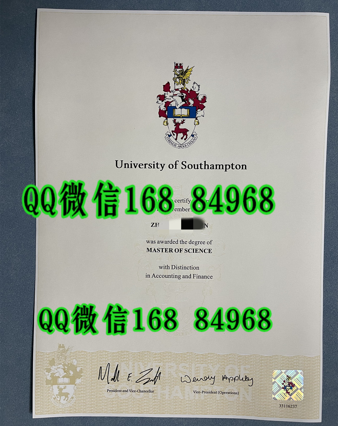 英国南安普顿大学会计金融专业理学硕士毕业证，University of Southampton master degree
