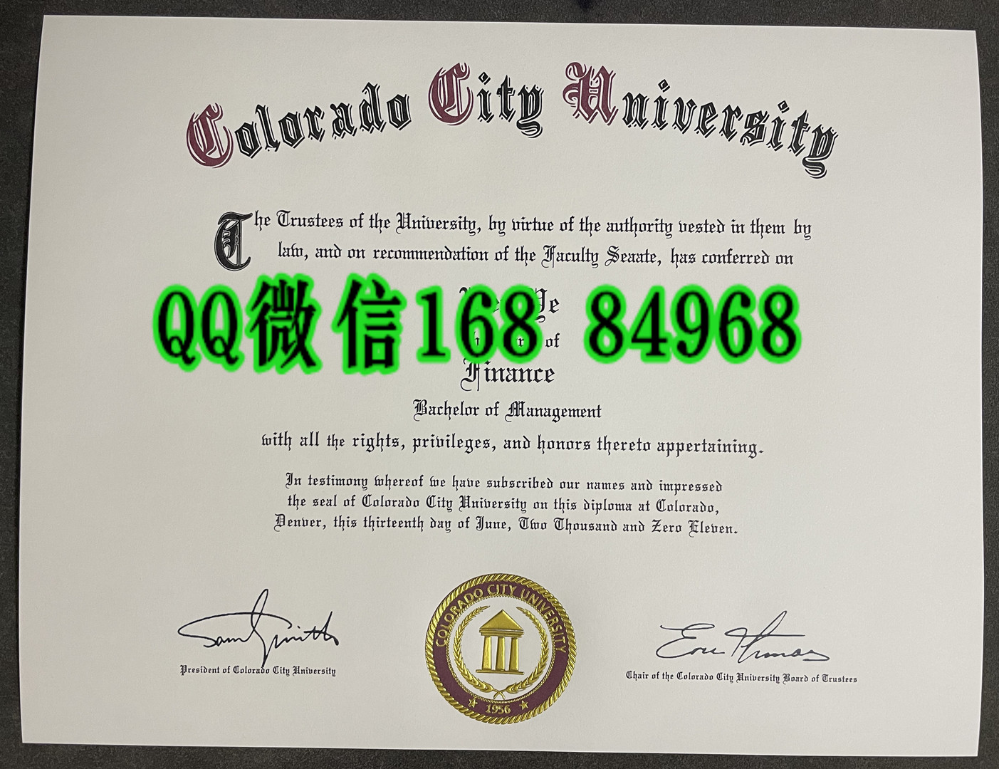 美国科罗拉多城市大学毕业证成绩单留才认证，Colorado City University diploma certificate