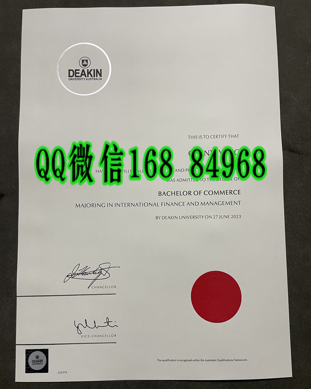 澳洲迪肯大学毕业证成绩单留才认证，Deakin University diploma certificate