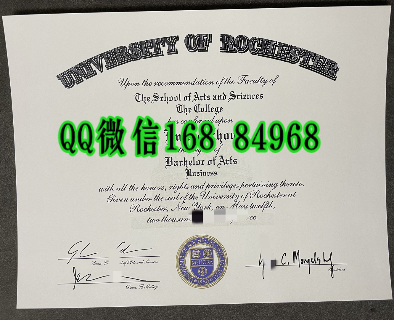 美国罗切斯特大学毕业证成绩单，University of Rochester diploma certificate