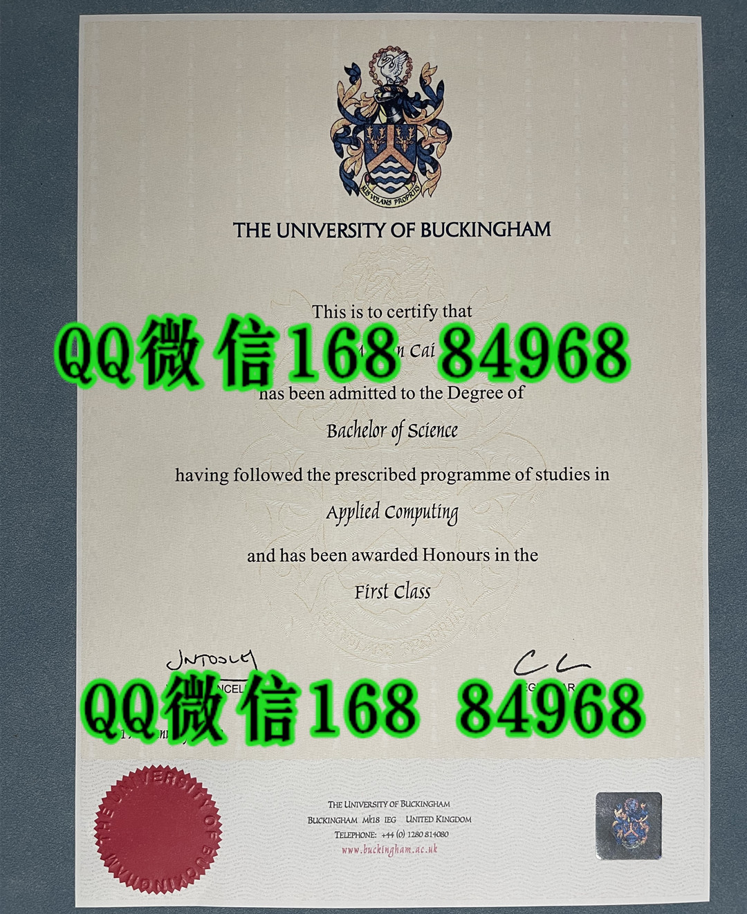 英国白汉金大学毕业证成绩单留才认证，University of Buckingham diploma degree