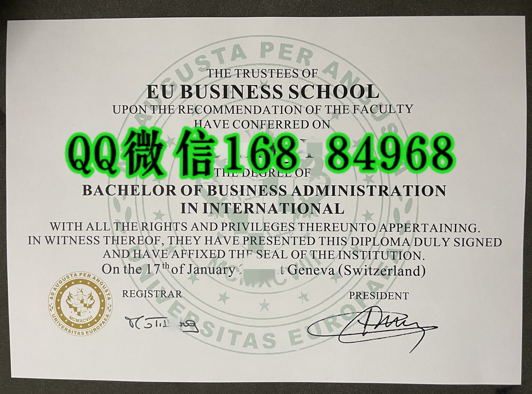 瑞士EU商学院毕业证学位证,EU Business School diploma degree