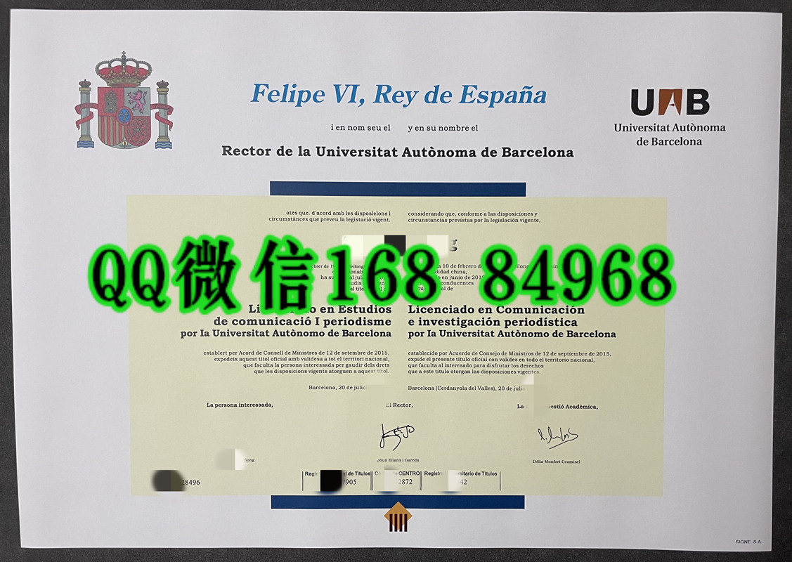 巴塞罗那自治大学毕业证学位证案例,巴塞罗那自治大学文凭Autonomous University of Barcelona diploma