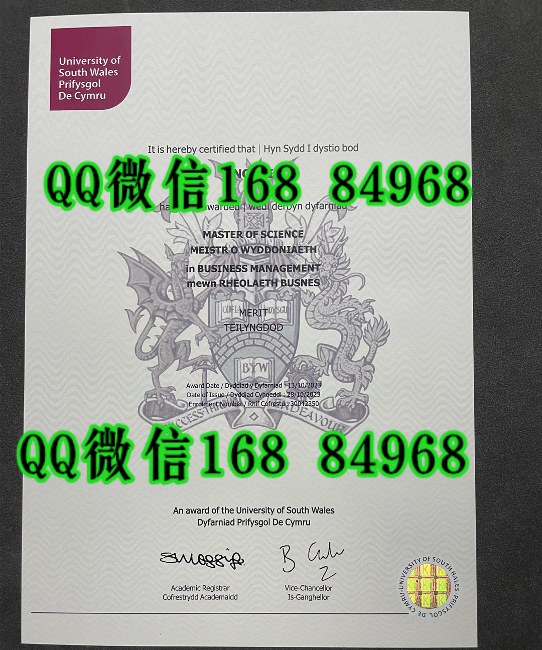 英国南威尔士大学毕业证成绩单留才认证，university of south wales diploma degree