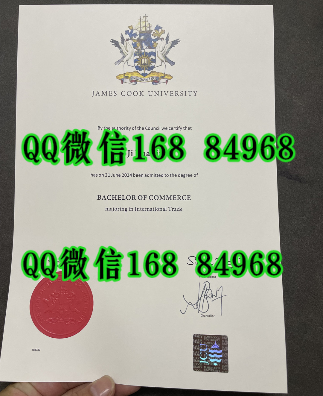 澳大利亚詹姆斯·库克大学毕业证，澳洲JCU大学毕业证防伪James Cook University diploma