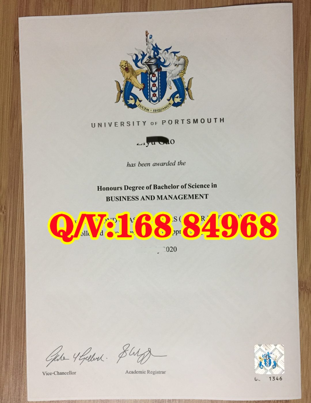 英国朴茨茅斯大学毕业证|University of Portsmouth BSc Diploma